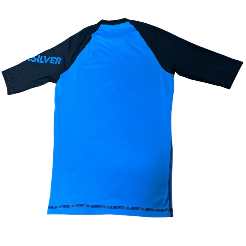 QUIKSILVER Gorpcore Athleisure All Time Rash Guard Cap Sleeves Blue Mens XS - Picture 8 of 13
